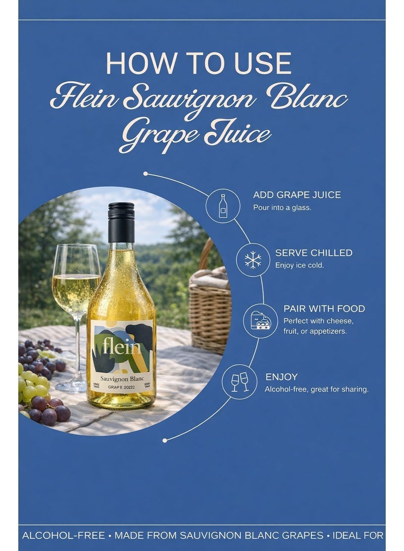 Flein Sauvignon Blanc Grape Juice  740 ml Bottle - Image 4